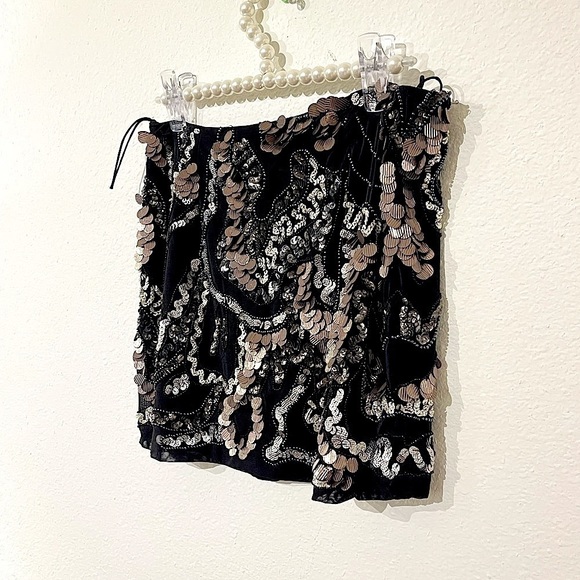 𝅺JAYGODFREY 4 XS Sm gorgeous designer couture hand beaded skirt crystal beads - Picture 11 of 11